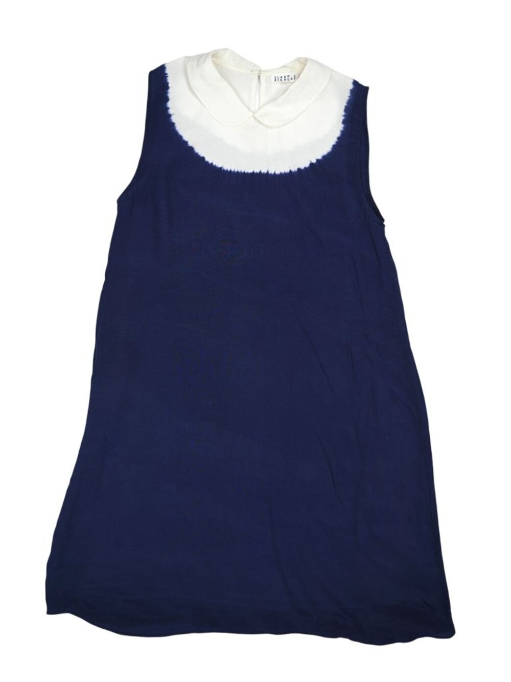 Claudie Pierlot Collared Dress in Navy Blue/White